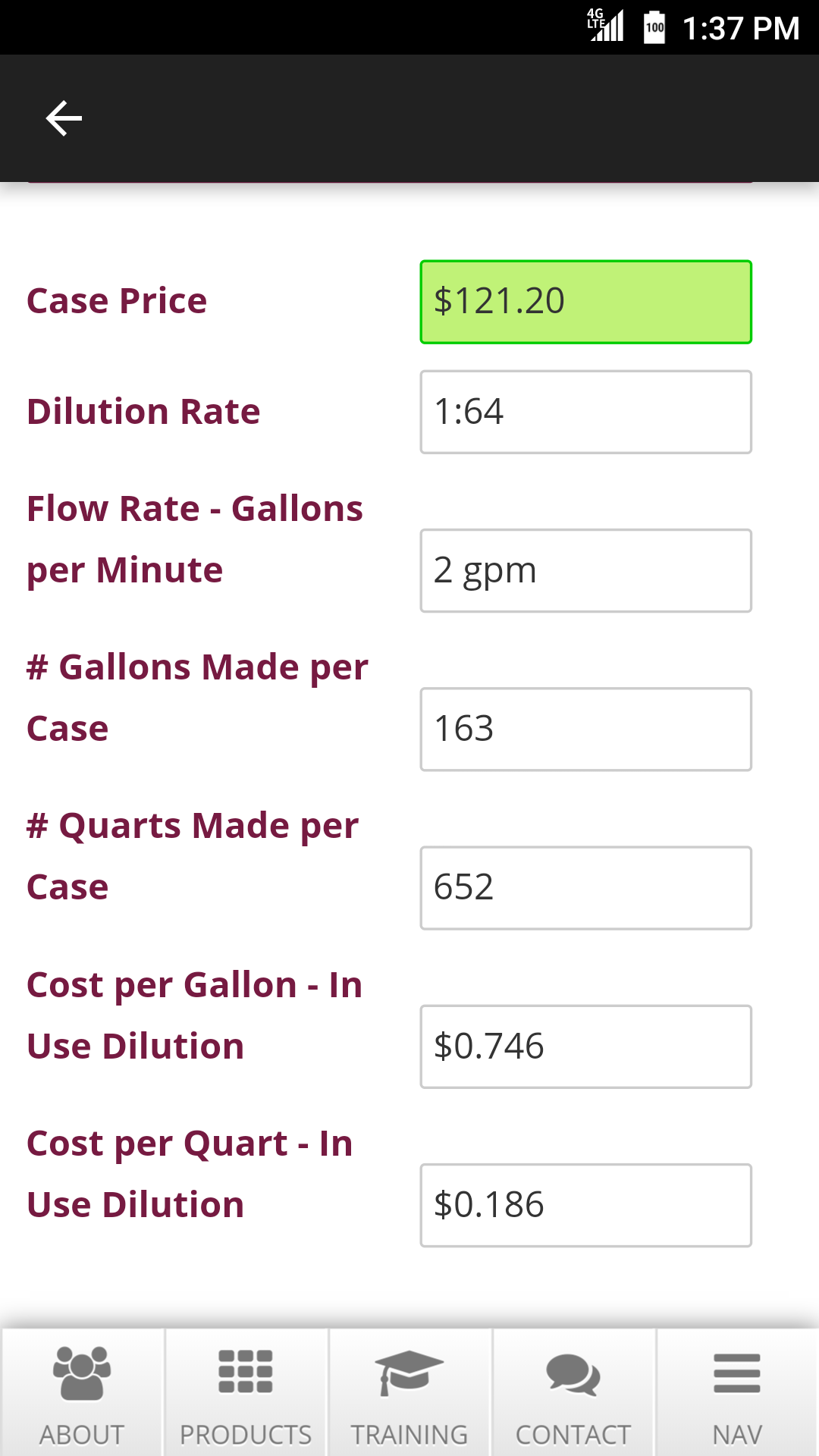 Product Solution Calculator