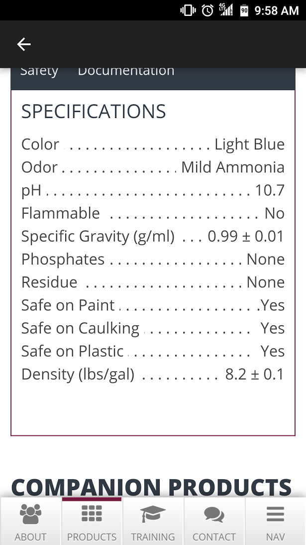 Product Specifications